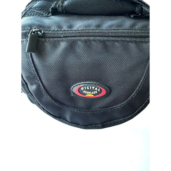 Digital Sunflash Black Camera Bag/Case Shoulder Strap Shock Absorb Multi Pockets - Picture 3 of 12